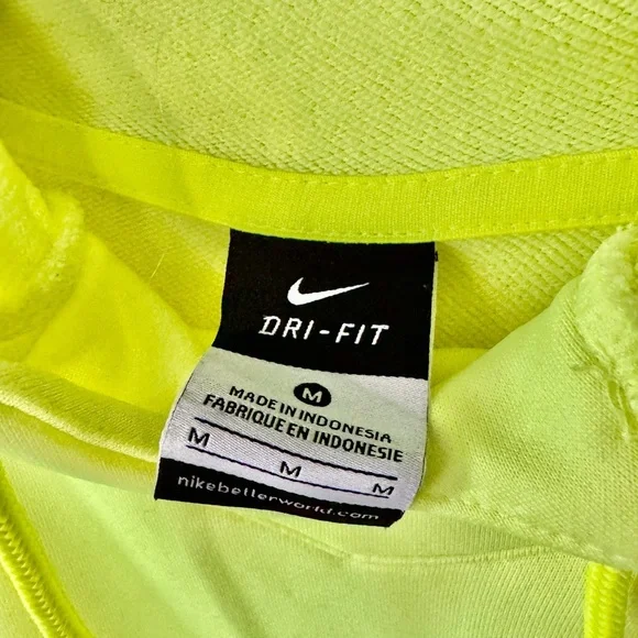 🔆 Nike Dri-Fit Neon Yellow Hoodie ✨ Women’s Medium - Picture 2 of 8